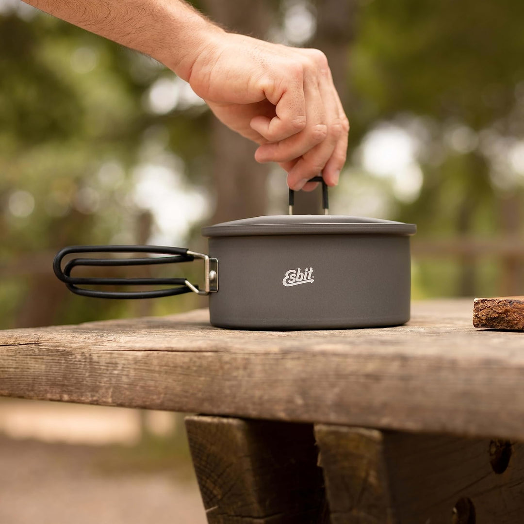 Esbit Outdoor Kochtopf 1100 ml - Camping Topf aus hartanodisiertem Aluminium - inkl. Deckel mit prak