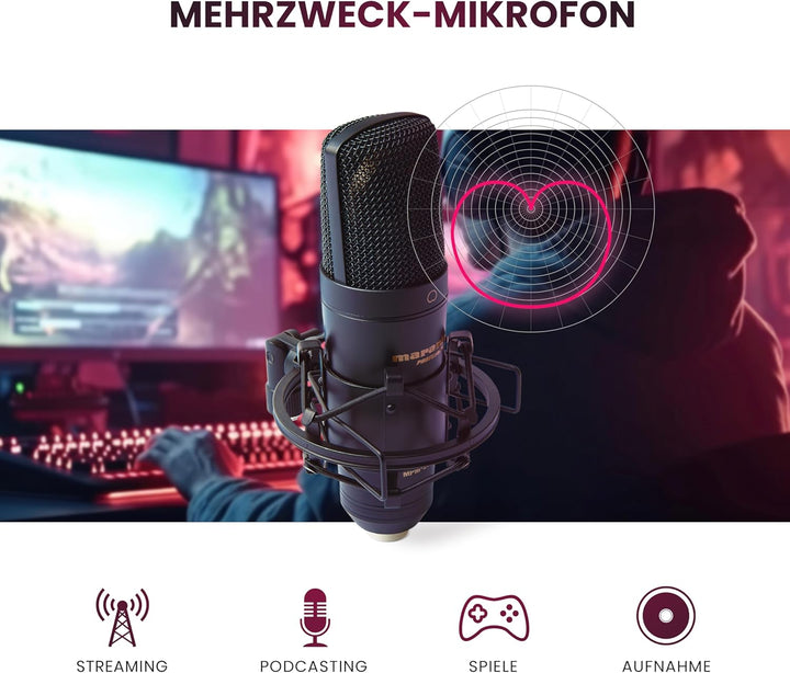 Marantz Professional MPM-2000U - USB-Kondensatormikrofon für Gaming, Streaming, Podcasting und PC/Ma