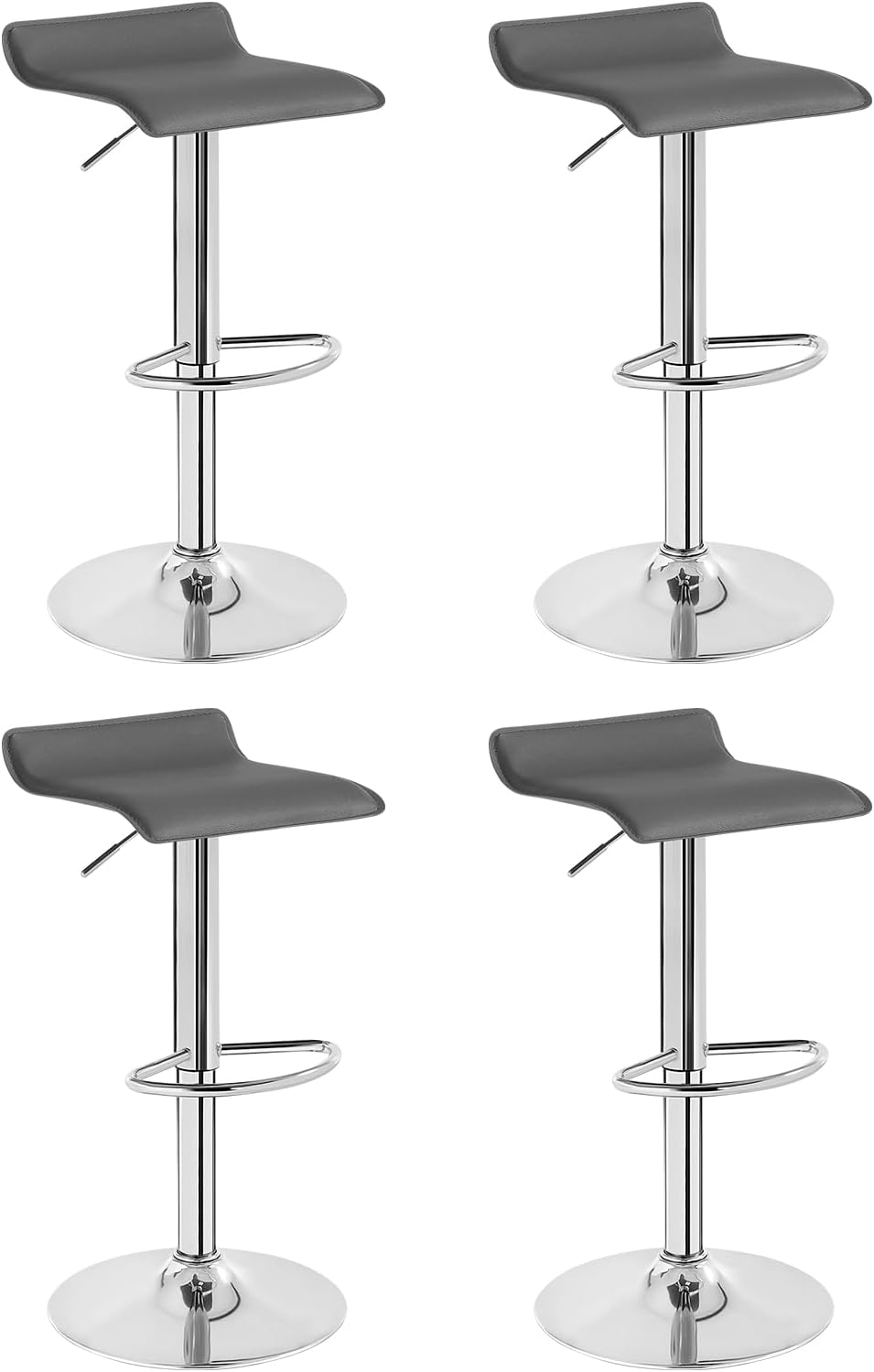 WOLTU 4er Set Barhocker Design Stuhl Drehstuhl Tresenstuhl，stufenlose Höhenverstellung, verchromter