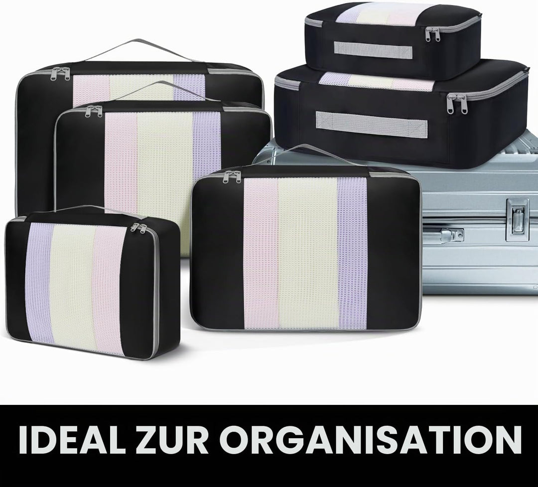 BAGAIL 6er-Set Packwürfel in verschiedenen Grössen Packorganizer für Reisezubehör Gepäck Handgepäck