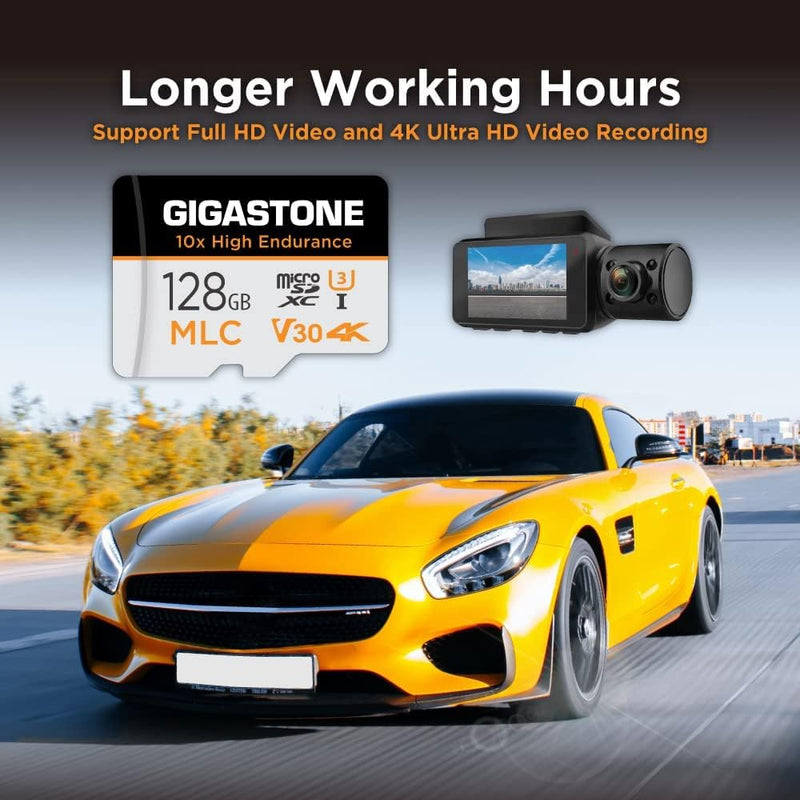 [10x High Endurance] Gigastone MLC 128GB Industrial MicroSDXC Karte mit Adapter,100/80 MB/s 4K Video