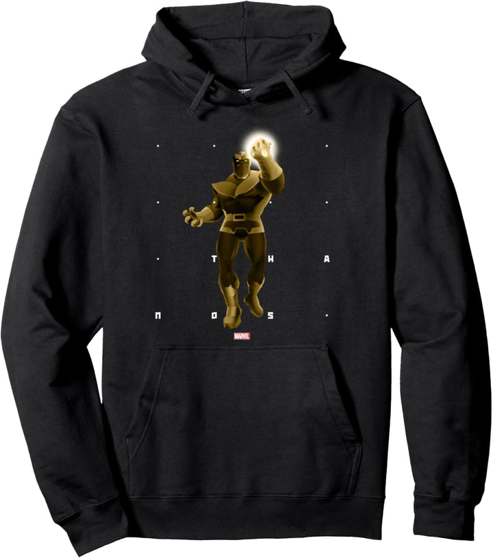 Marvel Thanos Halftone Word Stack Portrait Pullover Hoodie