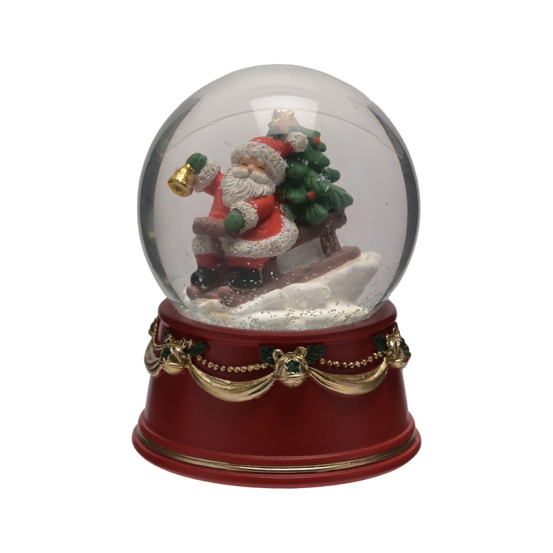 Schneekugel mit Weihnachtsmotiv, 60 mm, Dekoration – Weihnachtsmann auf Schlitten