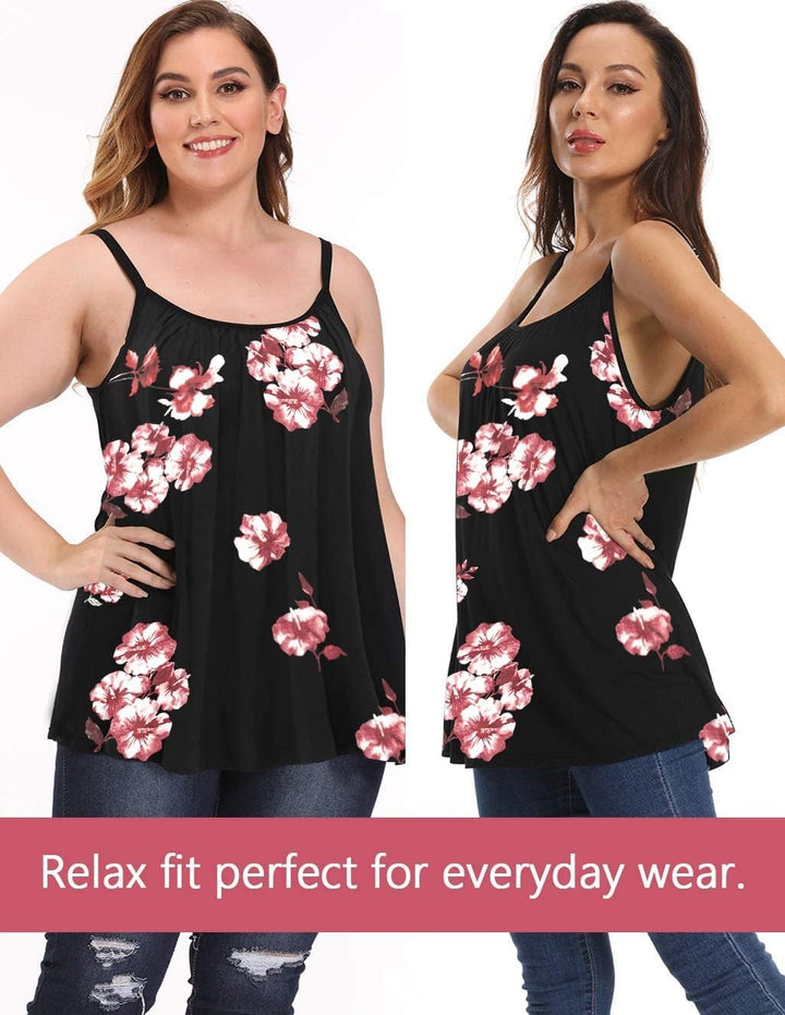 STARBILD Damen Top Mit Unterhemd BH-Hemd Basic Tank Tops U-Ausschnitt Oberteile Bequeme Frauen Shirt