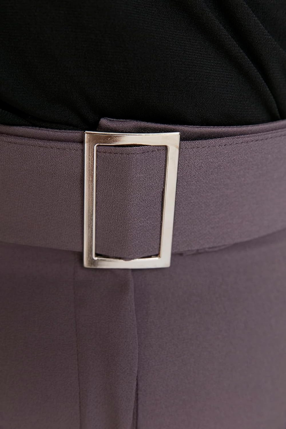 TRENDYOL Damen High Waist Wide Leg Plus Size Pants Hose 46 Grosse Grössen Anthrazit, 46 Grosse Gröss