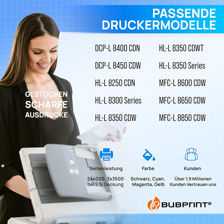 5 Toner kompatibel als Ersatz für Brother TN-326 TN-326BK TN-326C TN-326M TN-326Y für DCP-L8400CDN D