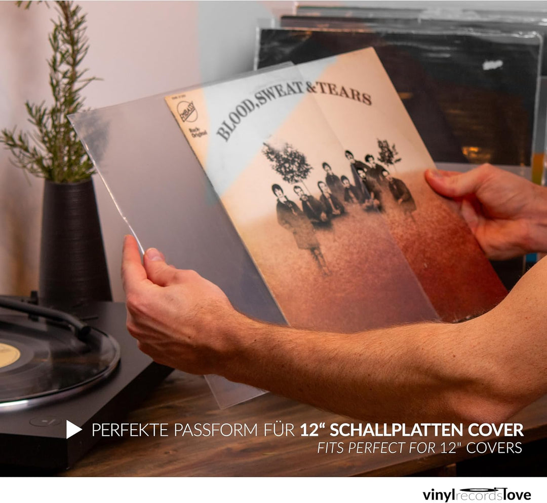 Schallplatten Hüllen | 50 Stück Vinyl Schutzhüllen | Extra dicke Aussenhüllen für 12" | Plattenhülle