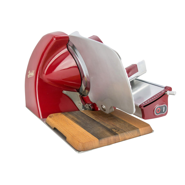 Berkel Aufschnittmaschine Home Line 250 in Rot - Premium Schneidemaschine inkl. passgenauem handgefe