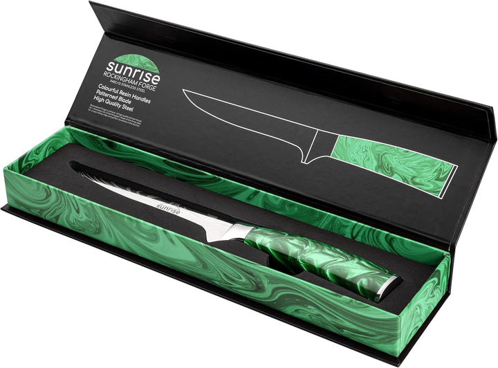 Rockingham Forge Ausbeinmesser, Sunrise Kollektion, 15cm, 6 Zoll, Grüner Harzgriff, Klinge aus Rostf