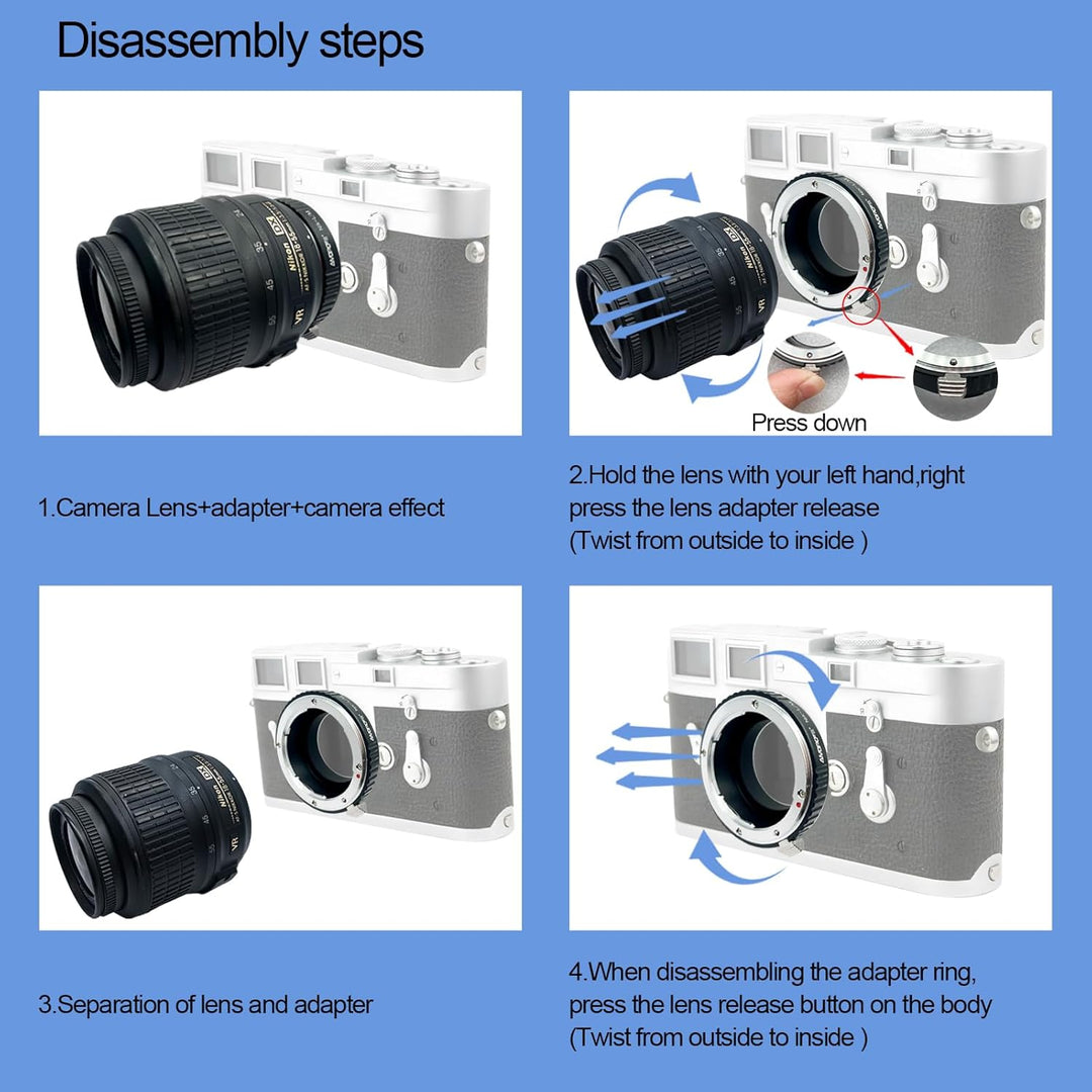 AI-LM Objektivadapter Adapterring,für Nikon AI F MountObjektiv Kompatibel auf für Leica M1,M2,M3,M4,