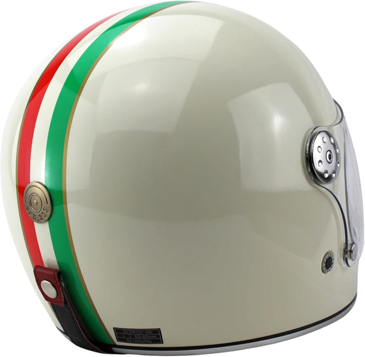 F656 Vintage Retro Full Face Motorcycle Helmets - Fibreglass Motorbike Helmets ECE Approved Crash He