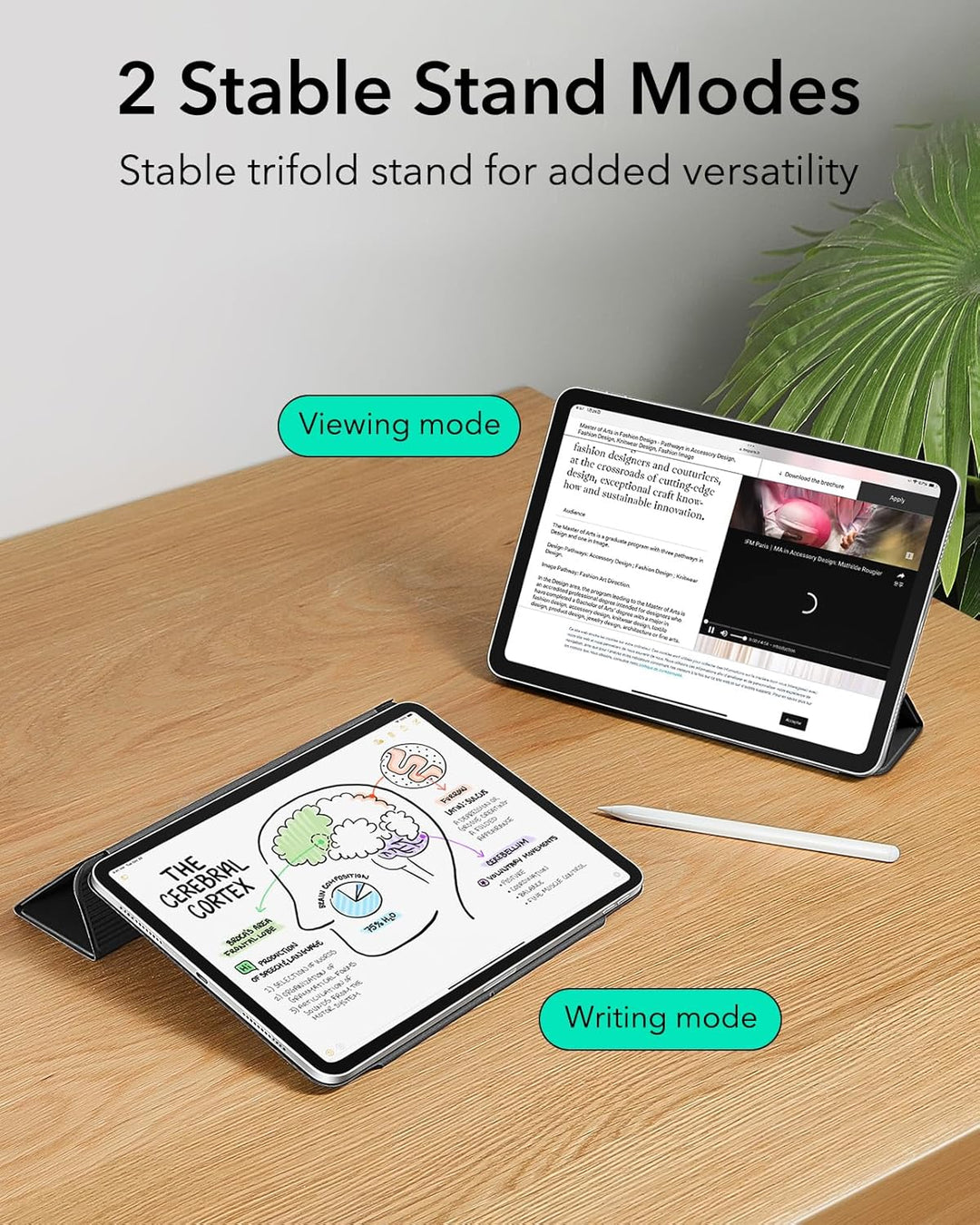 ESR für iPad Pro 13 Zoll Hülle M4 (2024), Magnetische Befestigung, dünne dreifach Faltbare Standhüll