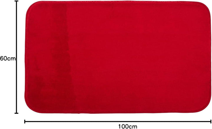 Gözze - Premium Rutschfester Badteppich, RIO, 100% Microfaser, 60 x 100 cm - Rot 60 x 100 cm ohne Au