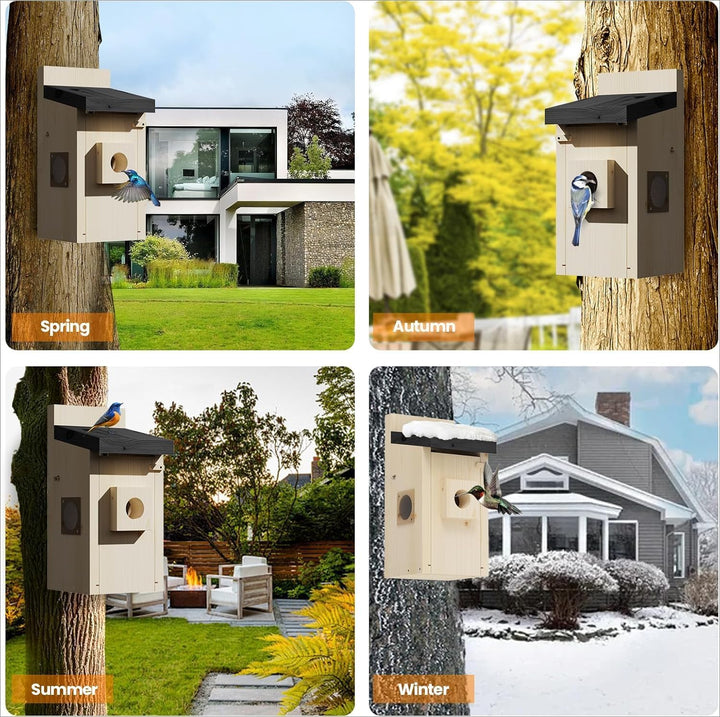 2er Vogelhaus Bausatz Set, Nistkästen für Vögel für Draussen Wetterfest, Vogelhaus zum Aufhängen, Ne