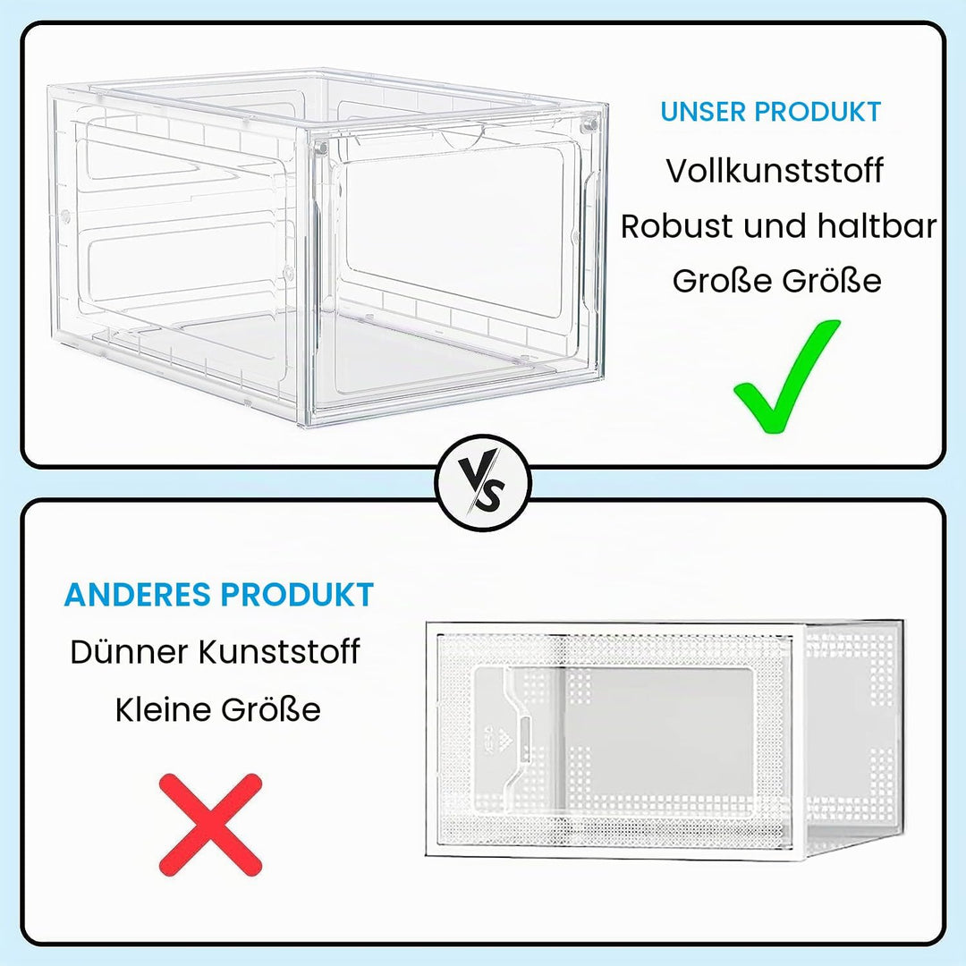 Schuh-Aufbewahrungsboxen, transparent, stapelbar, Kunststoff, Aufbewahrungsboxen, transparente Schuh