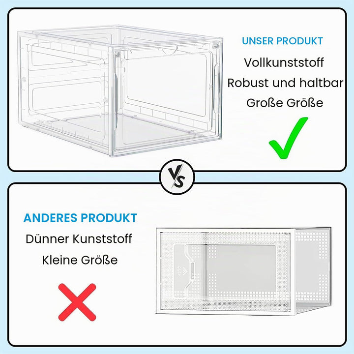 Schuh-Aufbewahrungsboxen, transparent, stapelbar, Kunststoff, Aufbewahrungsboxen, transparente Schuh