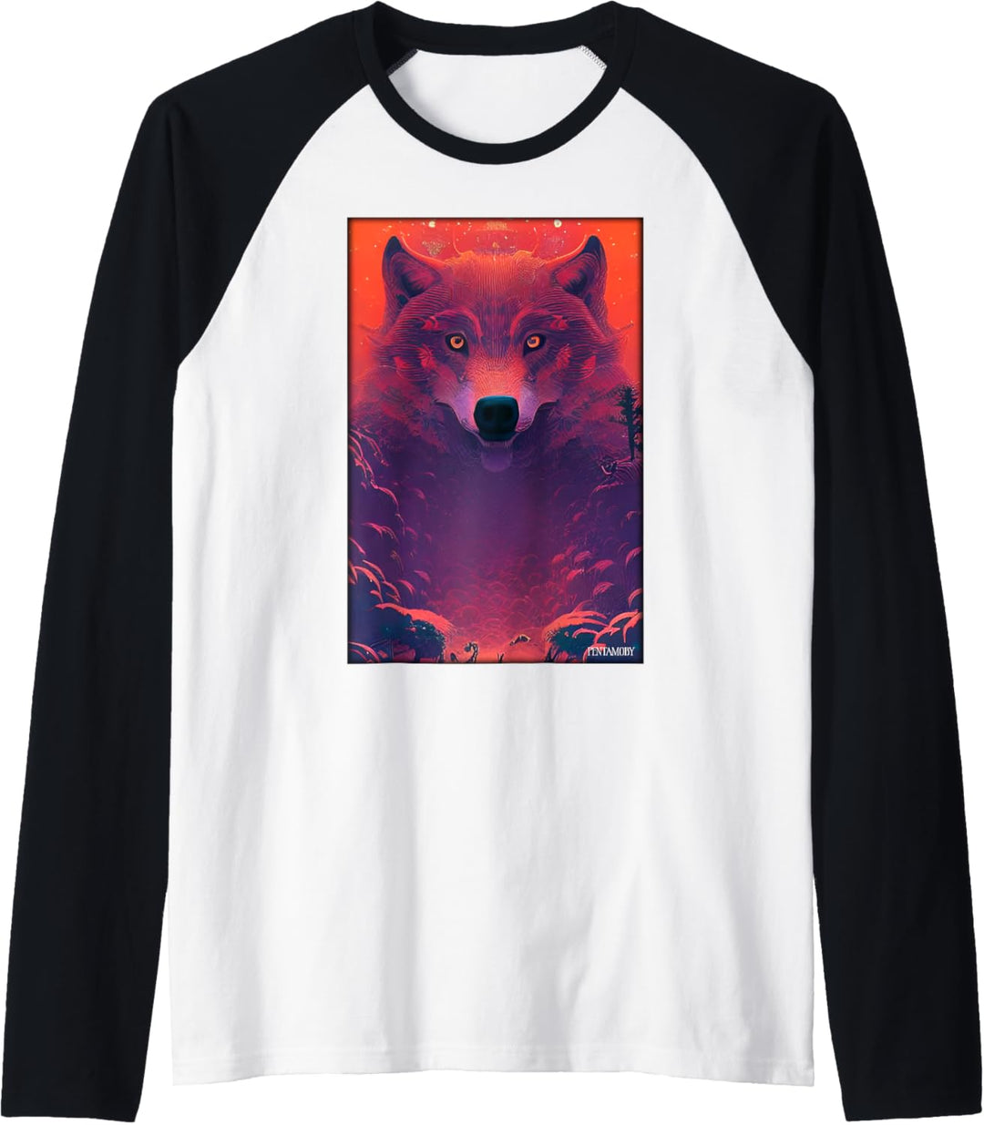 Wolf Tier Natur Wild Wolken Mystisch Raglan