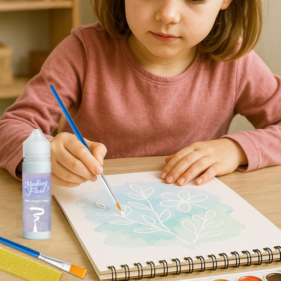 NICE2MEU 60 ml blaue Abdeckflüssigkeit für Aquarellmalerei, schnell trocknend und leicht zu reissen,