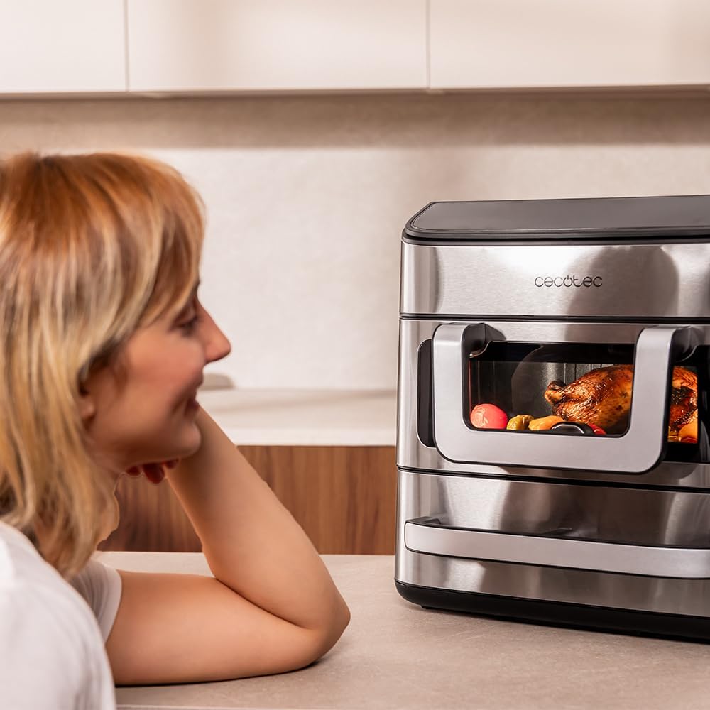 Cecotec Heissluftfritteuse und Ofen 18L Cecofry FoodCourt 18000 4Pizza+. 2700W, Pizzaofen 12" inklus