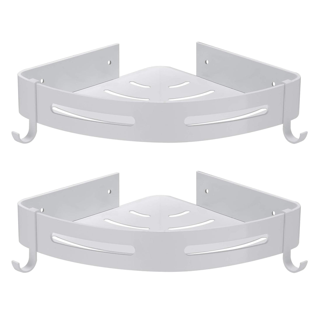 Hoomtaook Duschablage Duschregal Weiss Ohne Bohren Ecke, Badezimmer Regal Badregal Aluminium Duschko