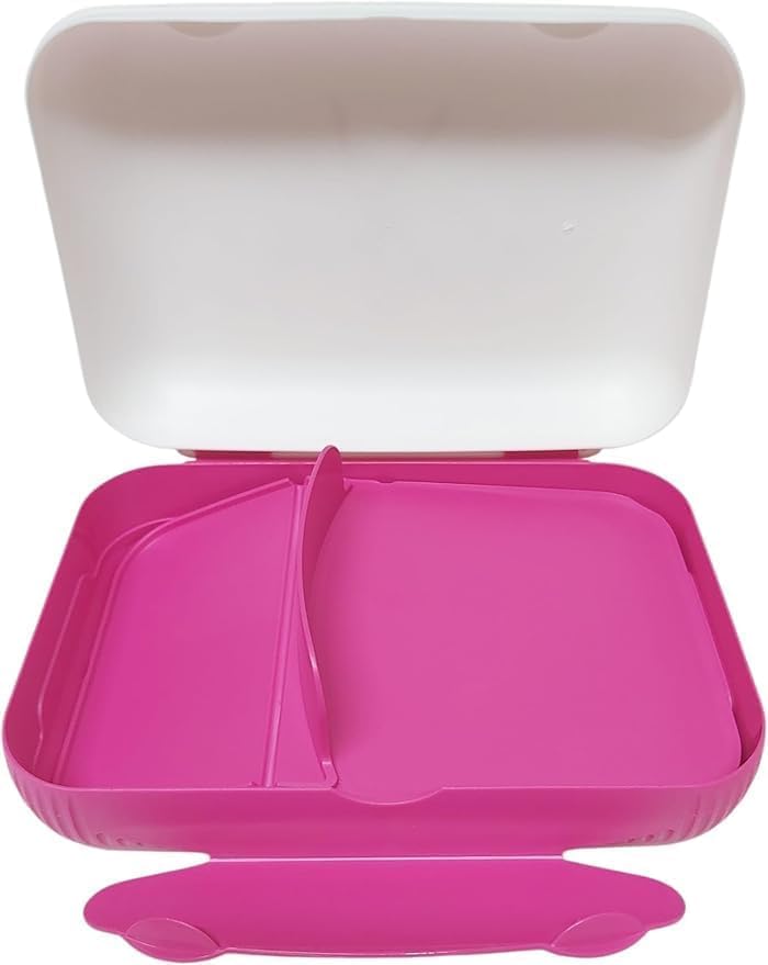 Tupperware to Go Lunchbox Clevere Pause XXL mit Trennwand Eco+ Schule Brotdose mit Abteilung weiss p