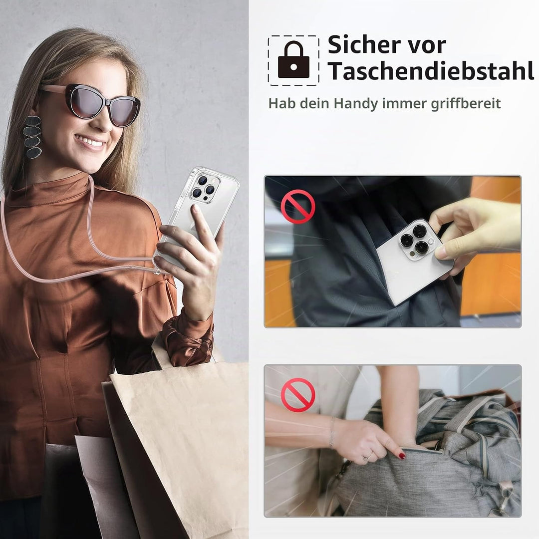 GOODVISH Handykette kompatibel mit Apple iPhone 13 Pro Max-6,7" Display | Necklace Hülle mit Band Ha