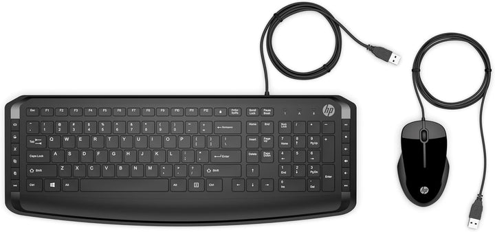 HP Pavilion Kombi Tastatur und Maus 200 (QWERTZ, kabelgebunden, 1.600 DPI, USB-Anschluss) schwarz
