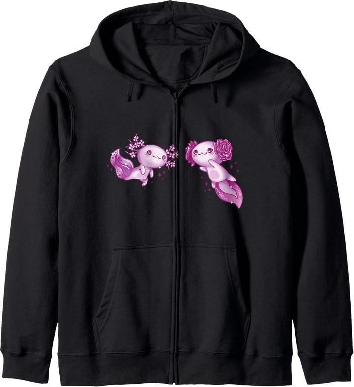Axolotl Pastell Goth Kawaii Axolotl Anime Mädchen Teenager Kapuzenjacke