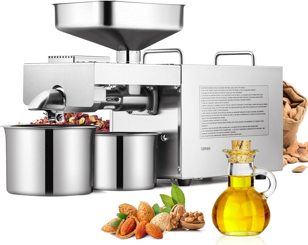 CGOLDENWALL Ölpresse Maschine Elektrische 1500w Edelstahl Öl Expeller für Walnüsse Erdnüsse Nüsse Se