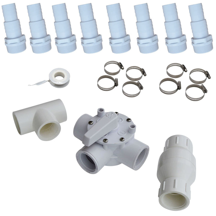 SPIRATO Pool Solarweiche Set 3-Wege-Ventil + T-Stück + Rückschlagklappe Bypass für Solarheizung mit