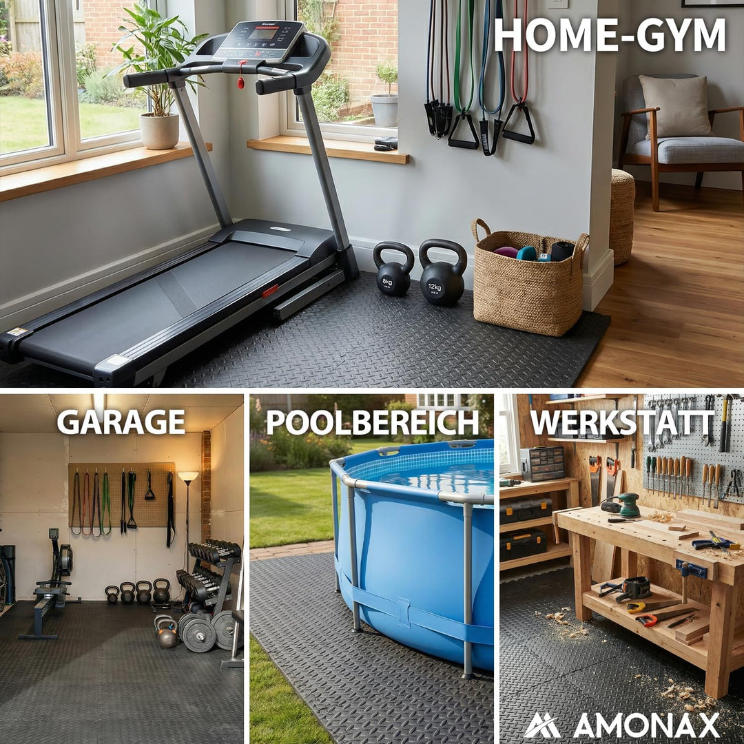 Amonax Bodenschutzmatte Fitness Puzzlematte, Schaumstoff Gym Matte Puzzlematte 30 x 30 cm, Pool Bode