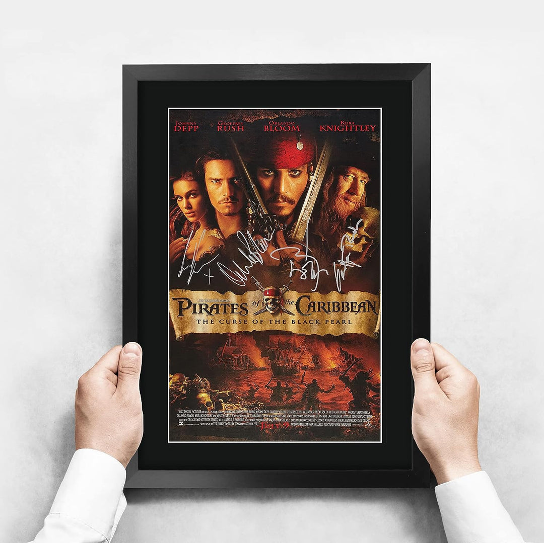HWC Trading Pirates Of The Caribbean The Curse Of The Black Pearl A3 Gerahmte Signiert Gedruckt Auto