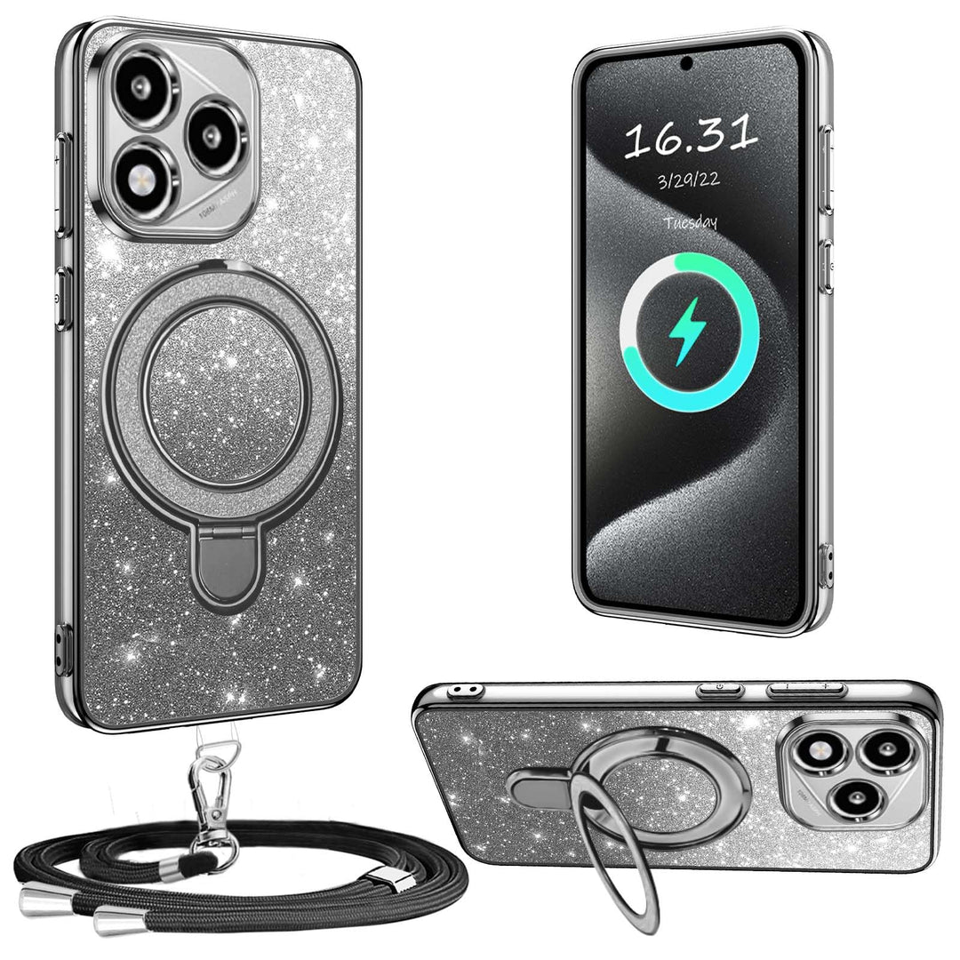 HandyHülle für Honor 400 Lite Hülle mit Band,[Mit Abnehmbarem Handykette] Transparente Silikon Stoss