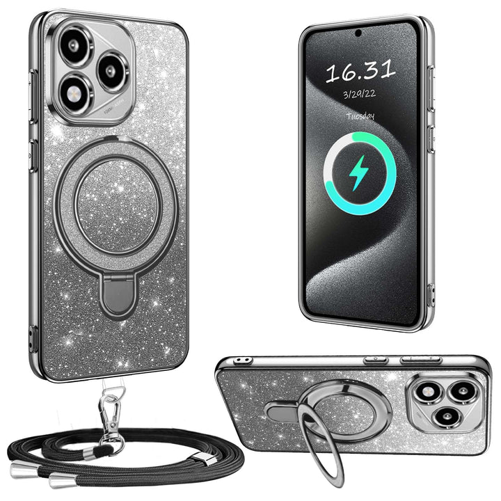 HandyHülle für Honor 400 Lite Hülle mit Band,[Mit Abnehmbarem Handykette] Transparente Silikon Stoss