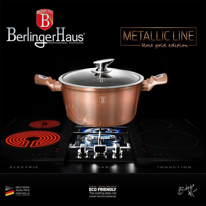 Kochtopf mit Glasdeckel 20 cm BERLINGER Haus rosa Gold Collection
