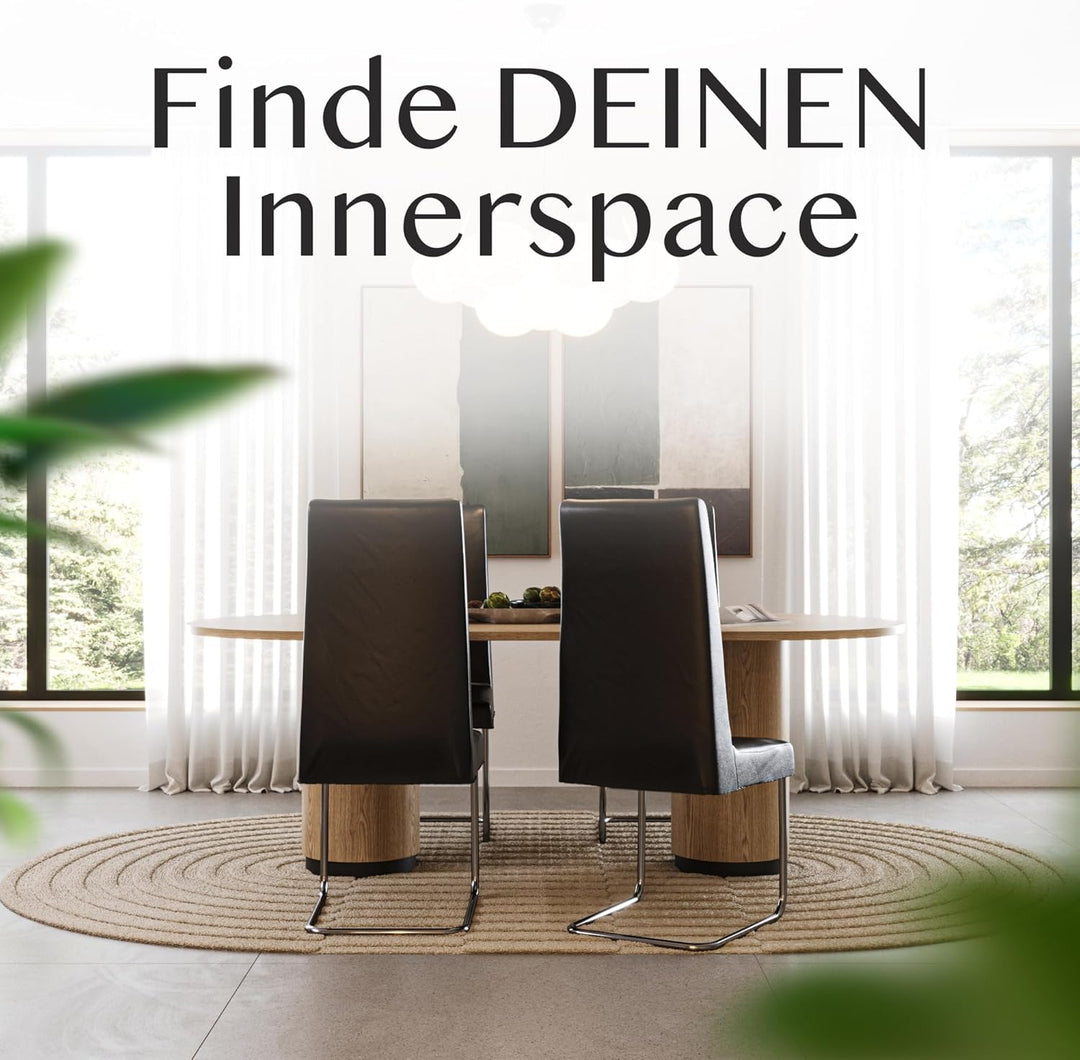 INNERSPACE Stuhlhussen 4er oder 6er Set in Schwarz | Blickdichte, Wasserabweisende, Elastische Stuhl