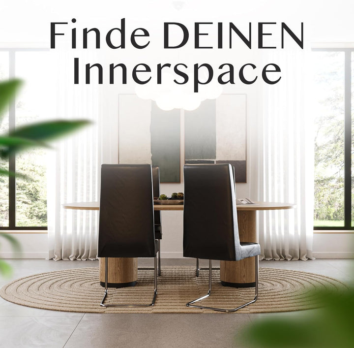 INNERSPACE Stuhlhussen 4er oder 6er Set in Schwarz | Blickdichte, Wasserabweisende, Elastische Stuhl