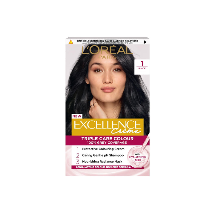 L'Oréal Paris Excellence Crème Permanent Hair Dye, strahlende Haarfarbe für zu Hause mit bis zu 100%