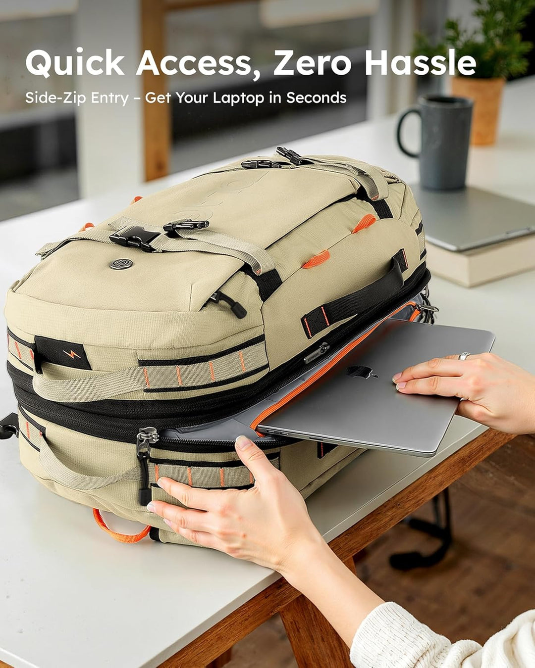 Tolaccea Reiserucksack, Handgepäck Rucksack Flugzeug, TSA-Freundlicher Laptop Rucksack 15,6 Zoll, Er