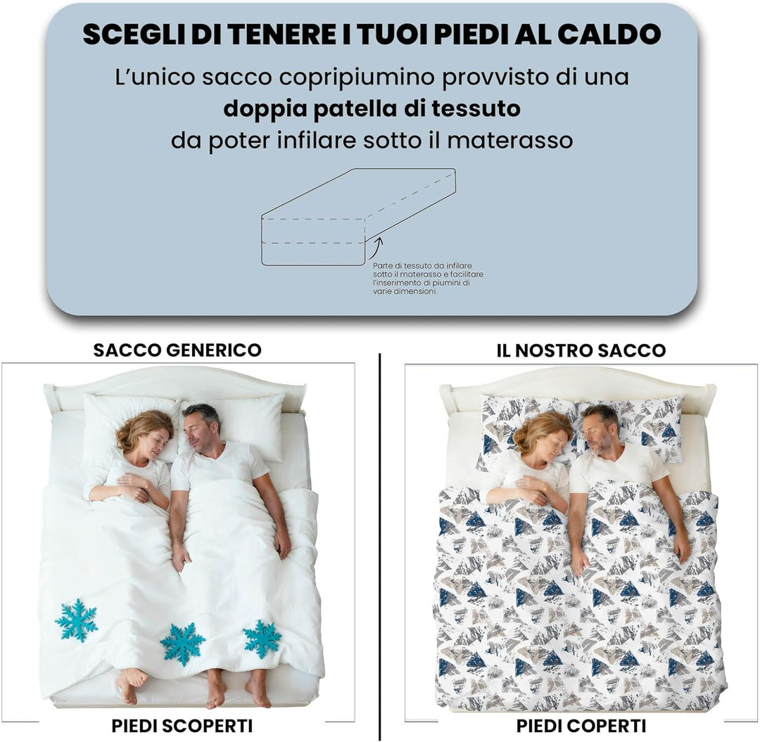 Italian Bed Linen MB Home Italy Fashion Bettbezug Set, Doppelbett, Urban Blu, Urban Blu