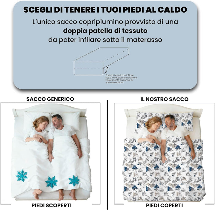 Italian Bed Linen MB Home Italy Fashion Bettbezug Set, Doppelbett, Urban Blu, Urban Blu