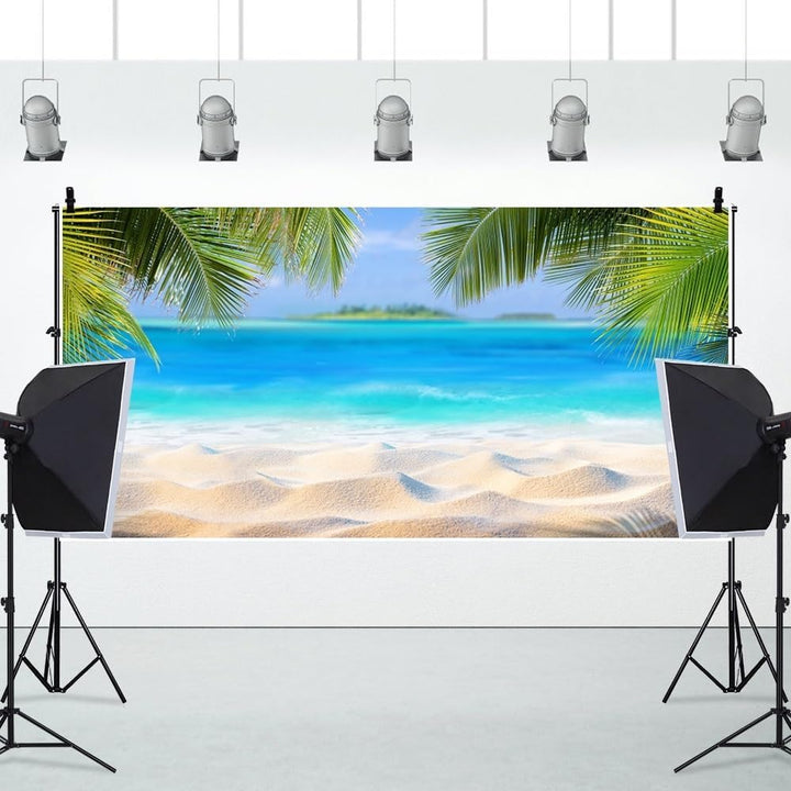 Renaiss 6x3m Hawaii Ozean Sandstrand Hintergrund Tropische Küste Palmen Naturfotografie Hintergrund