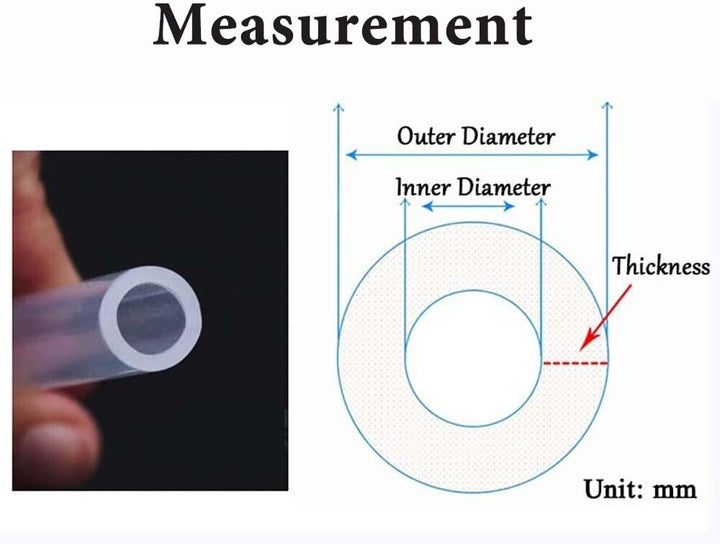 Stubotar Flexibler Silikonschlauch 3mm ID x OD 4mm Wandstärke 0.5mm Transparente Wasserleitung 50 Me