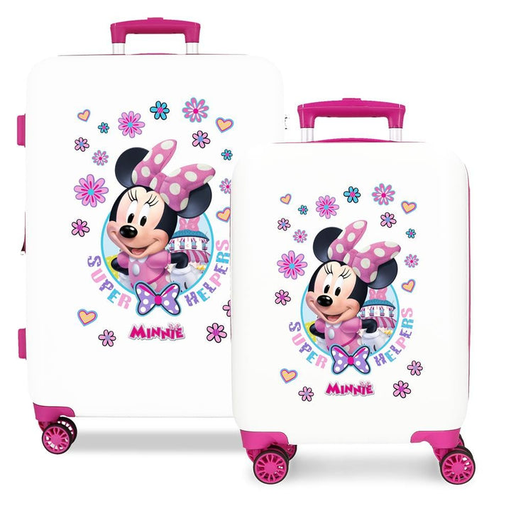 Disney Joumma Minnie-Koffer-Set, Weiss, 55/65 cm, starr, 6 kg, seitlicher Kombinationsverschluss, AB