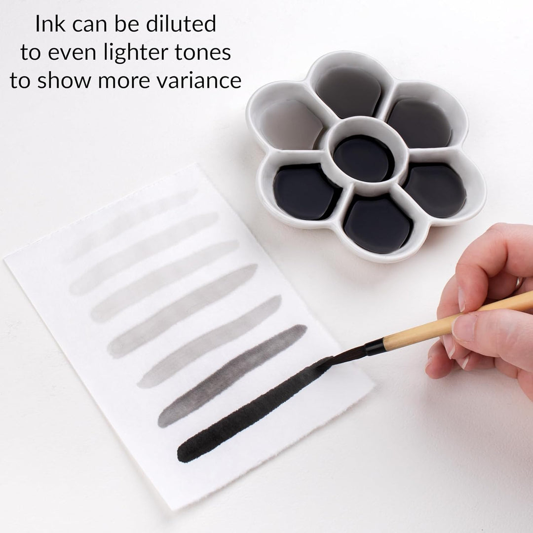 Yasutomo KY12 Permanent Liquid Sumi Tinte, 12 oz Flasche, 20 cm Höhe, 3,8 cm Breite, 7 cm Länge, Sch