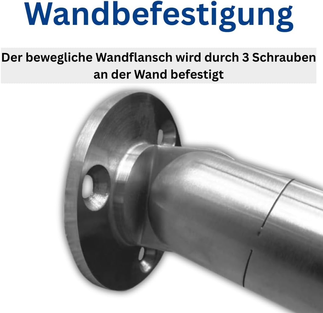 Edelstahl Eingangsgeländer Buchetmann2 Markengeländer mit Wandanschluss Handlauf rostfrei V2A Innen