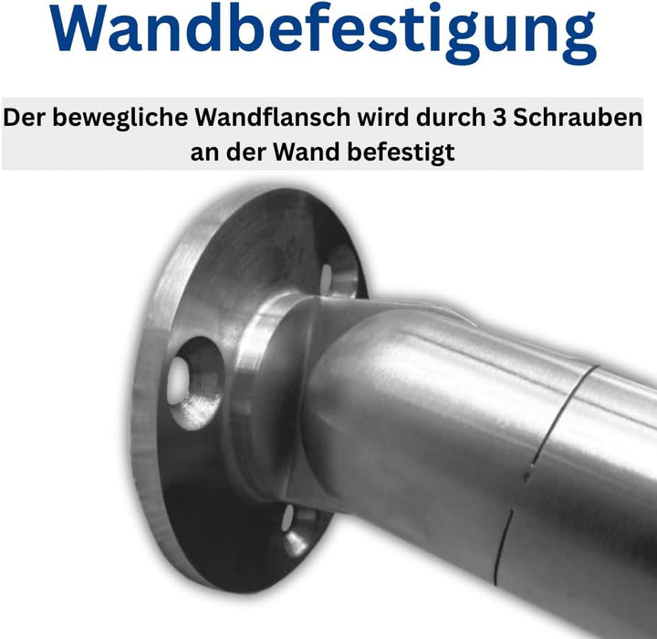 Edelstahl Eingangsgeländer Buchetmann2 Markengeländer mit Wandanschluss Handlauf rostfrei V2A Innen