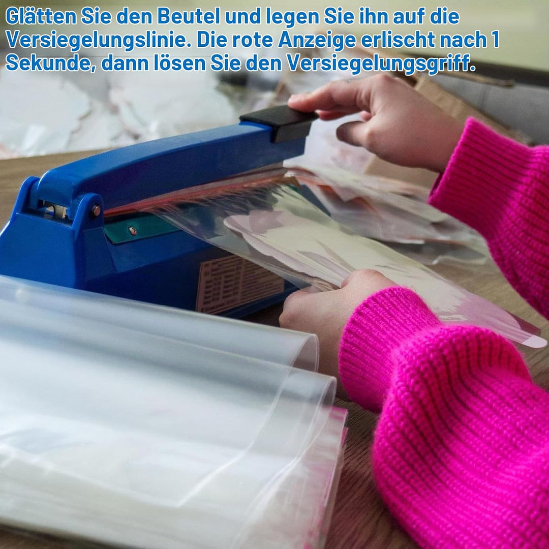 Heisssiegelgerät 200mm Folienschweissgerät Kunststoff Versiegelung Maschine 2mm Dichtungsbreite Balk