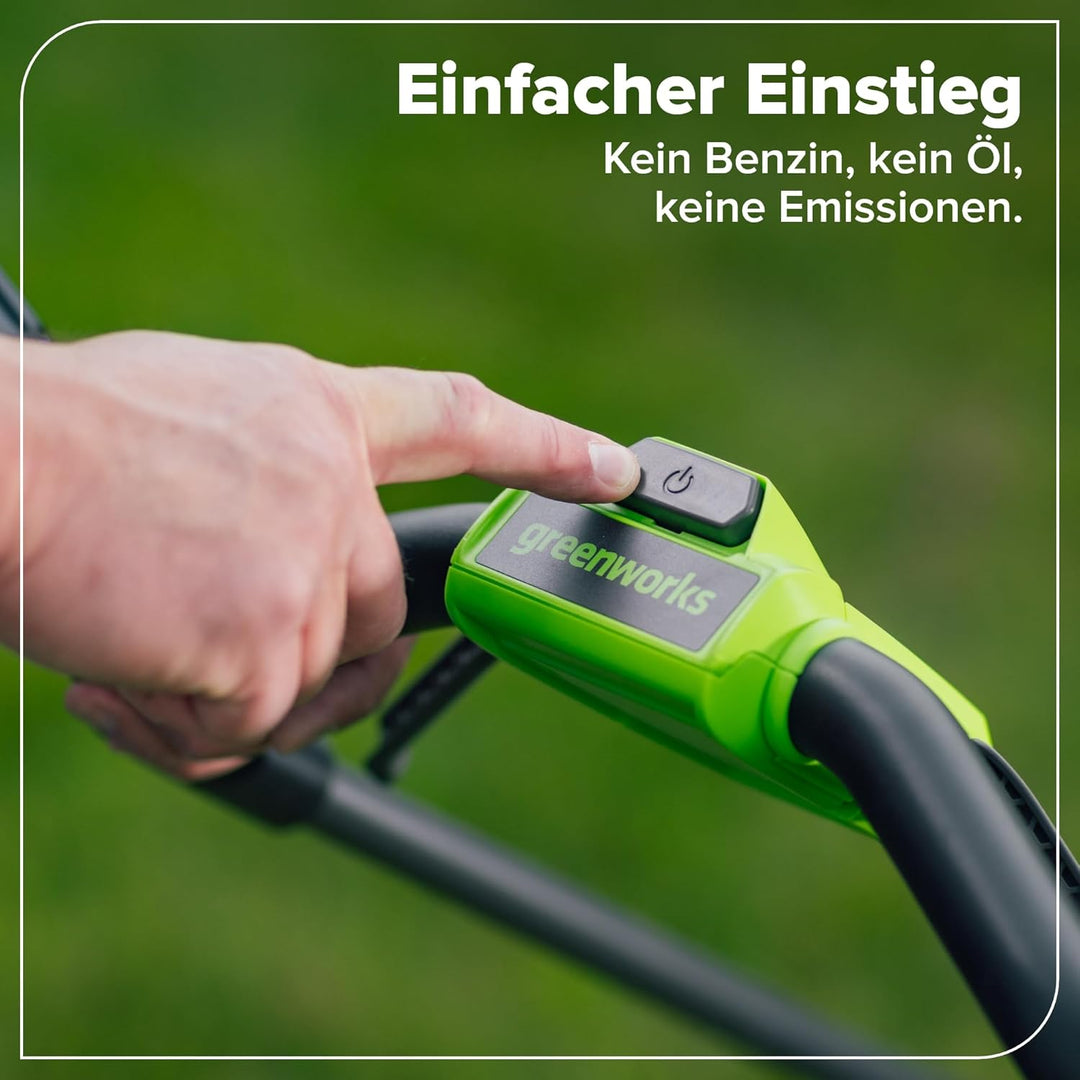 Greenworks 48V (24V x 2) Akku-Rasenmäher,36 cm Schnittbreite, bis 400 m², kabelloser Rasentrimmer mi