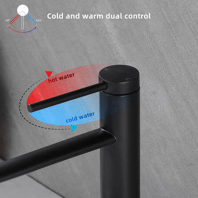 PHASAT Wasserhahn Bad Hoch Aufsatzwaschbecken Armatur, Mischbatterie Einhebelmischer Waschbecken Arm